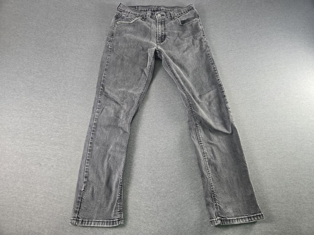 Levis Jeans Mens 33x32 Black Wash Slim Straight Fit Denim Classic Pants